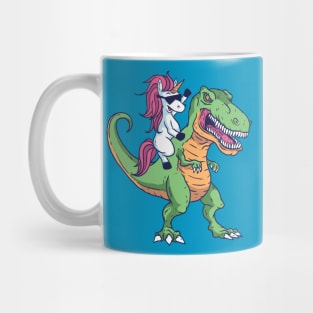 Cute Unicorn Riding T-Rex Mug